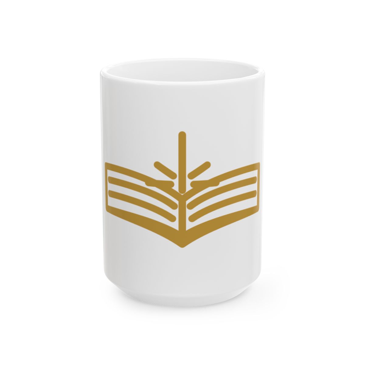 Radiant Covenant — White and Gold Bible Emblem Mug